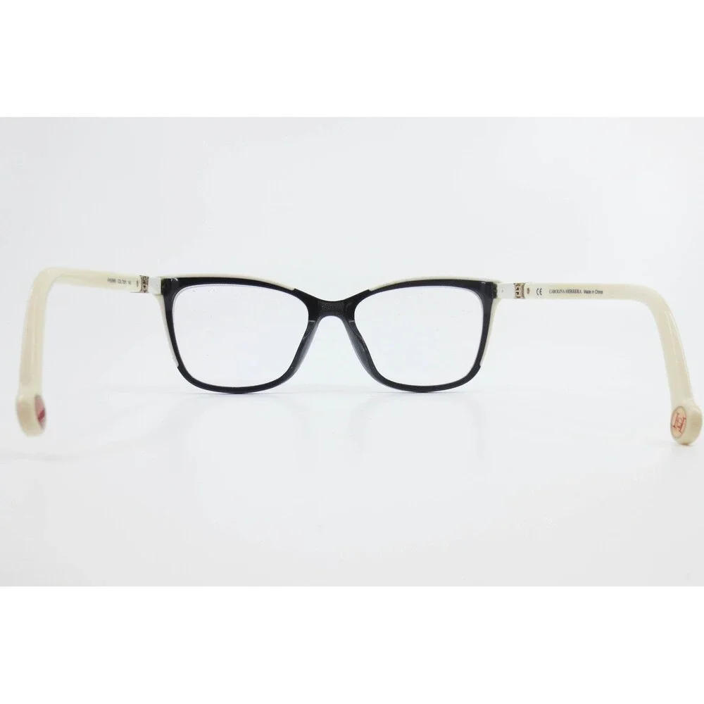 Carolina Herrera VHE896K Cat Eye Eyeglasses Black Cream 700Y 140mm Frames